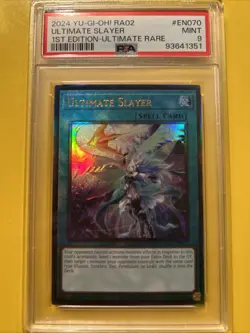 YuGiOh ULTIMATE SLAYER #RA02-EN070🔥PSA 9 MINT🔥1st EDITION-2024 ULTIMATE RARE - Image 1