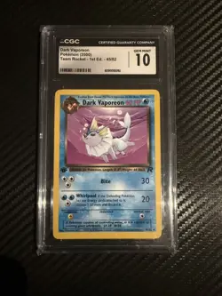 CGC 10 Dark Vaporeon 45/82 1st Edition Team Rocket 2000 Pokemon Card - Image 1
