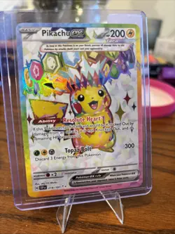 Pokemon Card - Pikachu ex Surging Sparks 219/191 Ultra Rare Foil - Image 2