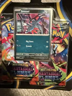 Pokemon TCG Phantasmal Flames 3-Pack Blister Sneasel Lot of 2 Factory Sealed - Image 4