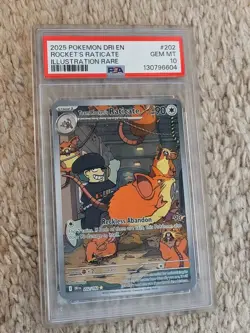 Pokemon Team Rocket's Raticate Destined Rivals Illustration Rare #202 PSA 10 - Image 1