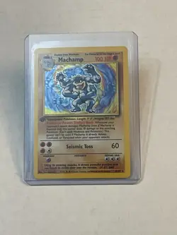 VTG Pokemon TCG Machamp 8/102 1st Edition Holo Rare Base Set 1999 WOTC LP - Image 1