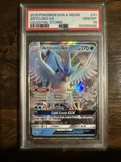 Articuno GX Full Art Holo 31/168 Gem Mint PSA 10 Pokemon Celestial Storm - Image 1