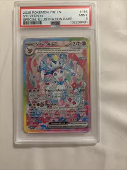 2025 POKEMON PRISMATIC EVOLUTIONS SPECIAL ILLUSTRATION RARE SYLVEON EX PSA 9 - Image 2