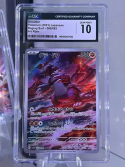 Pokemon TCG Groudon 199/182 Paradox Rift IR CGC Gem Mint 10 - Image 1