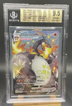 BECKETT 9.5 GEM MINTCharizard VMAX SV107/SV122 POKEMON Shining Fates **ZARD** - Image 1
