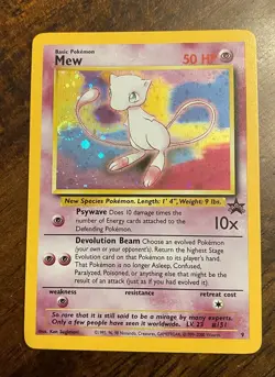 2000 WOTC Mew Holo Black Star Promo #9 English Near Mint Pokemon DOUBLE SWIRL 🌀 - Image 3