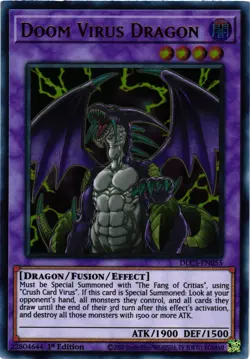 Yugioh Doom Virus Dragon DLCS-EN055 Ultra Rare 1st Edition NM - Image 1