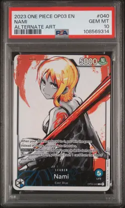 One Piece CCG Nami Alternate Art OP03-040 PSA 10 - Image 1