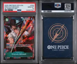 2025 One Piece OP12 English Dracule Mihawk Alternate Art #030 PSA 10 - Image 3