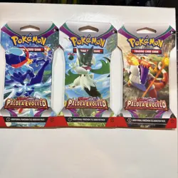 Set of 3 Scarlet & Violet Paldea Evolved Sleeve Booster Packs - 30 Cards Total - Image 1
