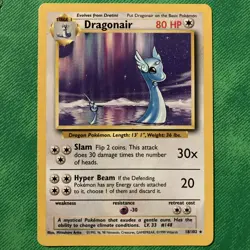 Dragonair Pokemon Card, Base Set, Unlimited, 18/102, Near Mint - Image 1