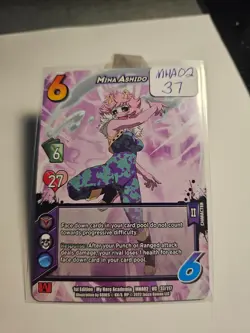 Mina Ashido MHA02-37 UniVersus My Hero Academia Card - Pinky Needs A New Home! - Image 2