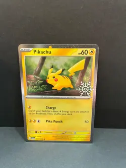 Pokemon TCG: Pikachu (025/165) - Holiday Calendar 2025 Festive Stamp Cosmo Promo - Image 1