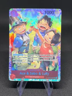 One Piece Carrying On His Will #OP13-007 Ace & Sabo & Luffy SR NM/M - Image 1