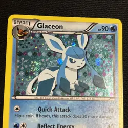 Pokemon 2013 Glaceon BW90 Black White Promo Ultra Rare Holo Card With Holo Swirl - Image 3