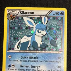 Pokemon 2013 Glaceon BW90 Black White Promo Ultra Rare Holo Card With Holo Swirl - Image 4