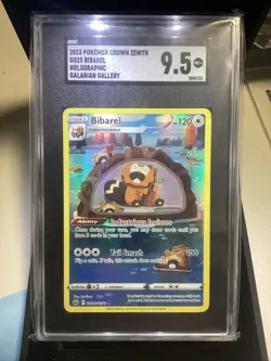 2023 Pokemon Crown Zenith Bibarel Full Art Holo Rare Card PSA 9.5 Mint - Image 1