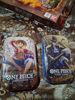 One Piece Card Mini-Tin Pack Set Vol.2 New Sealed.Includes Sabo Tins - Image 1