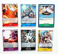 One Piece OP14 Release Event Gold Stamped 6 Card Bundle. - Image 1