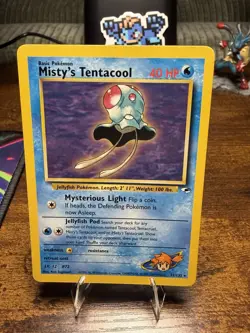 Pokemon TCG Misty's Tentacool Gym Heroes 32/132 Unlimited Rare Card - Image 1