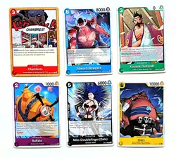 One Piece OP14 Release Event Gold Stamped 6 Card Bundle. - Image 1