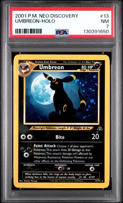 2001 POKEMON NEO DISCOVERY #13 UMBREON-HOLO PSA 7 - Image 1