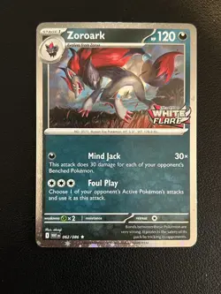 Pokemon Zoroark 062/086 White Flare Stamp Cosmos Holo Unova Heavy Hitters Promo - Image 1