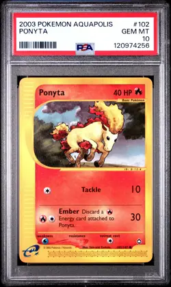 2003 POKEMON AQUAPOLIS #102 PONYTA PSA 10 - Image 1