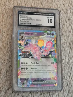 2025 Prismatic Evolutions Pokemon Espeon ex CGC 10 034/131 Stamped - Image 1