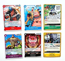 One Piece OP14 Release Event Gold Stamped 6 Card Bundle. - Image 1
