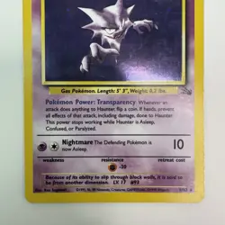 Haunter - 6/62 - Pokemon Fossil Unlimited Holo Rare Card WOTC NM/LP Card - Image 3