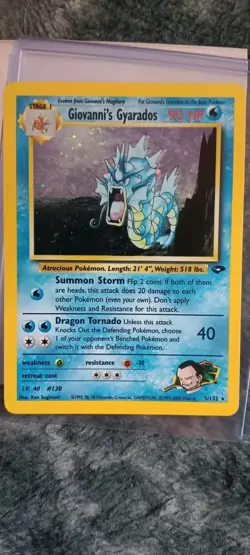Pokemon TCG Giovanni's Gyarados Gym Challenge Holo Card 5/132 - Image 1