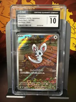 CGC Gem Mint 10 Minccino 157/086 AR Art Rare Black Bolt sv11B Pokemon Card - Image 1