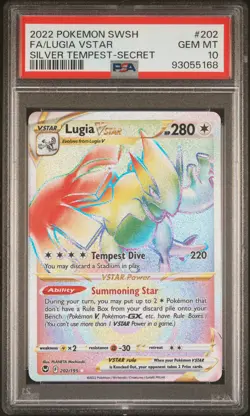 2022 POKEMON SWORD & SHIELD SILVER TEMPEST SECRET FULL ART/LUGIA VSTAR PSA 10 - Image 1