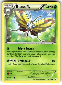 Beautifly 8/124 Dragons Exalted Regular Non Holo Pokemon Card - Image 1