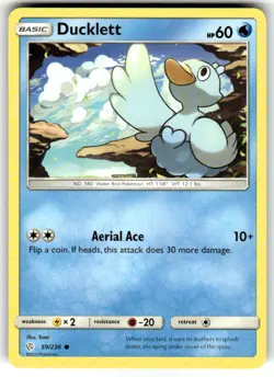 Ducklett 59/236 Non Holo Cosmic Eclipse Pokemon Card NM - Image 1