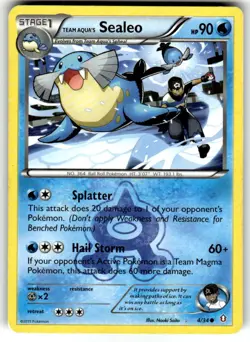 Pokemon XY Double Crisis 4/34 - TEAM AQUA'S SEALEO, Unlimited Regular Common LP - Image 1