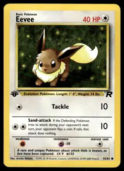 Pokemon TCG Team Rocket #55/82 Eevee 1st Edition NM - Image 1