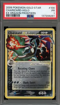 Pokemon Charizard Gold Star EX Dragon Frontiers Holo Ultra Rare #100 PSA 1 - Image 1