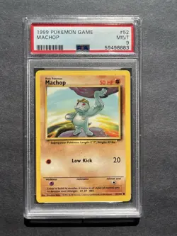 Pokemon TCG Machop Base Set Regular Common #52/102 PSA 9 1999 - Image 1