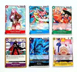 One Piece OP14 Release Event Gold Stamped 6 Card Bundle. - Image 1
