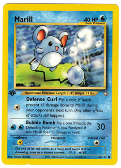 Marill 66/111 Neo Genesis 1st Edition Regular Common Vintage Pokemon Card - Image 1
