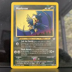 Pokemon TCG Murkrow Neo Genesis 24/111 Rare Non-Holo Card Hironobu Yoshida NM - Image 1