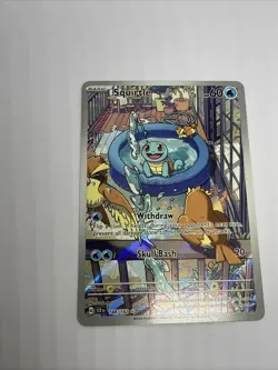 Pokemon TCG Squirtle Stellar Crown Illustration Card 148/142 Near Mint - Image 3