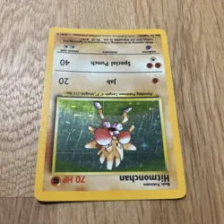 Hitmonchan 7/102 Holo Rare Base Set Pokemon TCG Card WOTC LP - Image 4