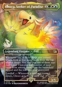 Choco, Seeker of Paradise - Chocobo Track Foil Extended Art Final Fantasy LP MTG - Image 1