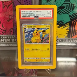 PSA 9 Pikachu Holo 276/SM-P Toys R US Eevee GX Promo Pokemon Card Japanese D069 - Image 1