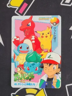 UNPEELED Carddass Anime Collection 49 Ash And Friends Pokemon Card Japanese - Image 1