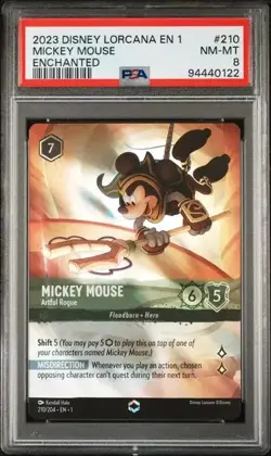 2023 DISNEY LORCANA EN 1-THE FIRST CHAPTER 210 MICKEY MOUSE - ARTFUL ROGUE ENCHA - Image 1